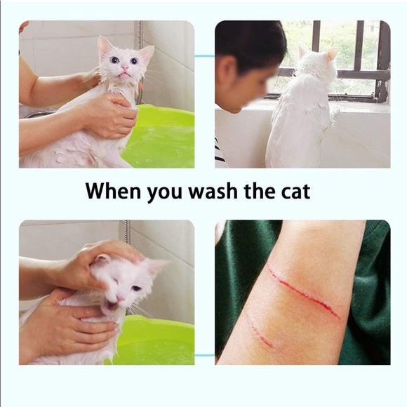 🎉HP🎉 Cat Grooming Mesh Bag and 4 Pcs Anti-Scratch Cat Shoes Silicone Boots - Picture 4 of 6